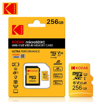 KODAK Micro SD Memory Card – 32GB MicroSDHC & 64GB MicroSDXC with Adapter, Class 10 A1 TF Flash Card