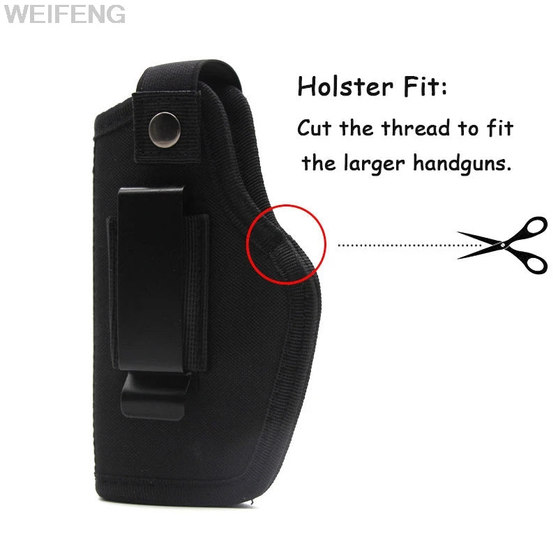 Tactical Concealed Carry Gun Holster – Universal Pistol Holster for Glock 17/19, Beretta M9, SIG with Laser Light Cover