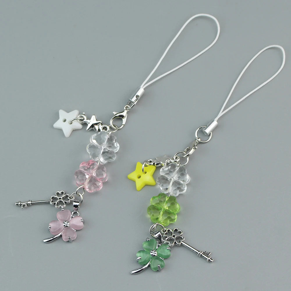 Lucky Leaf Phone Charm Pendant - Cute Key Chain Strap for Samsung Phone Case Bag Books Camera Accessories