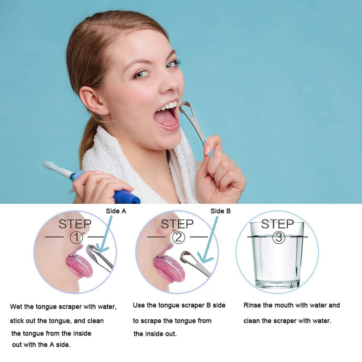 Portable Stainless Steel Tongue Cleaner – Color Tongue Scraper for Bad Breath and Oral Hygiene Care