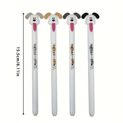 Cute Cat and Dog Gel Pens - 0.5mm Quick-Drying Retractable Pens for School, Office, and Gifts