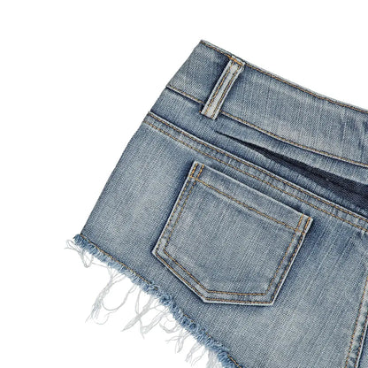 Sexy Low Waist Perforated Denim Shorts – Summer Fashion Casual Hot Pants for Women