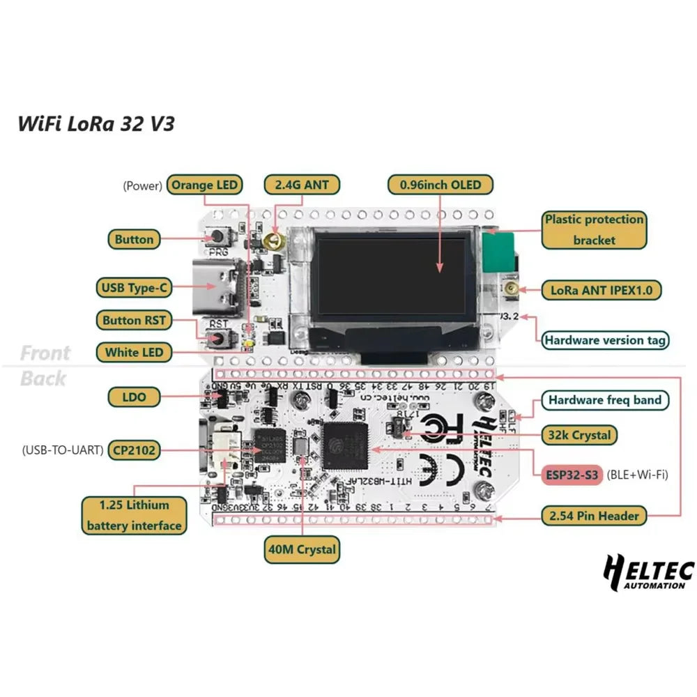 Heltec Meshtastic LoRa Node Dev Boards - V3 V4 T114 ESP32 nRF52840 SX1262 868/915MHz