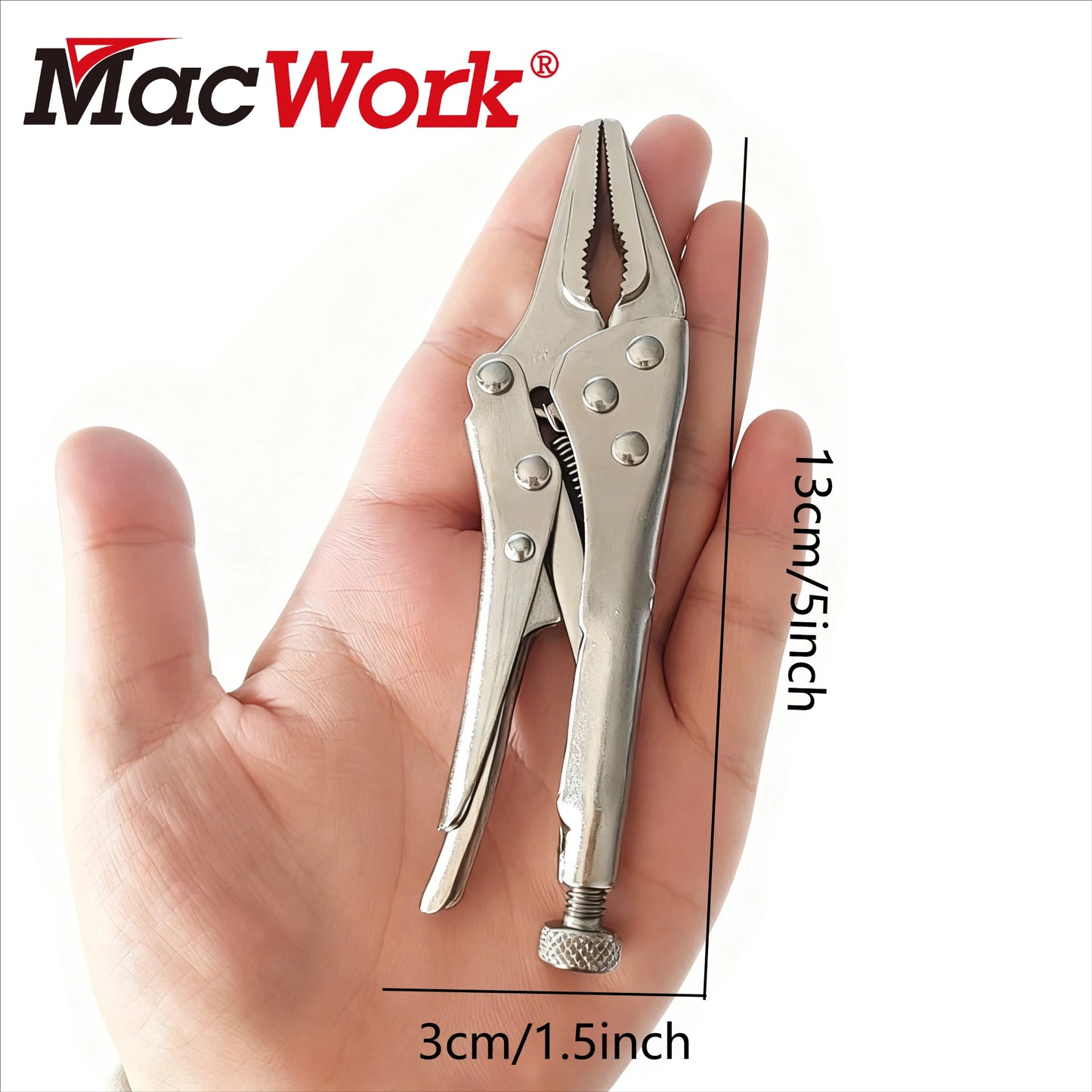 5-Inch Heavy-Duty Mini Sharp-Nose Pliers – Adjustable Non-Slip Grip Compact Metal Clamping Tool for Precision Repair & DIY Use