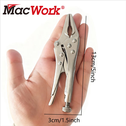 5-Inch Heavy-Duty Mini Sharp-Nose Pliers – Adjustable Non-Slip Grip Compact Metal Clamping Tool for Precision Repair & DIY Use