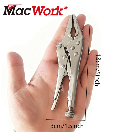 5-Inch Heavy-Duty Mini Sharp-Nose Pliers – Adjustable Non-Slip Grip Compact Metal Clamping Tool for Precision Repair & DIY Use