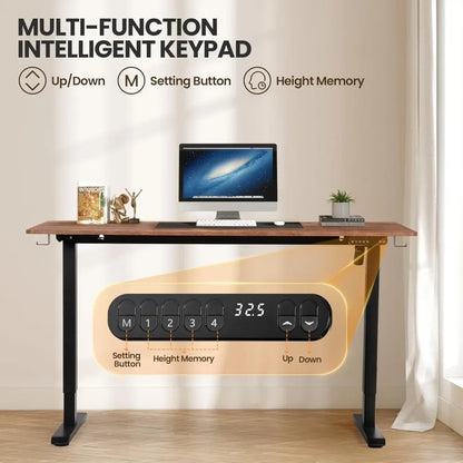 72 x 30 Inches Electric Standing Desk – Adjustable Height Stand-Up Workstation for Home or Office