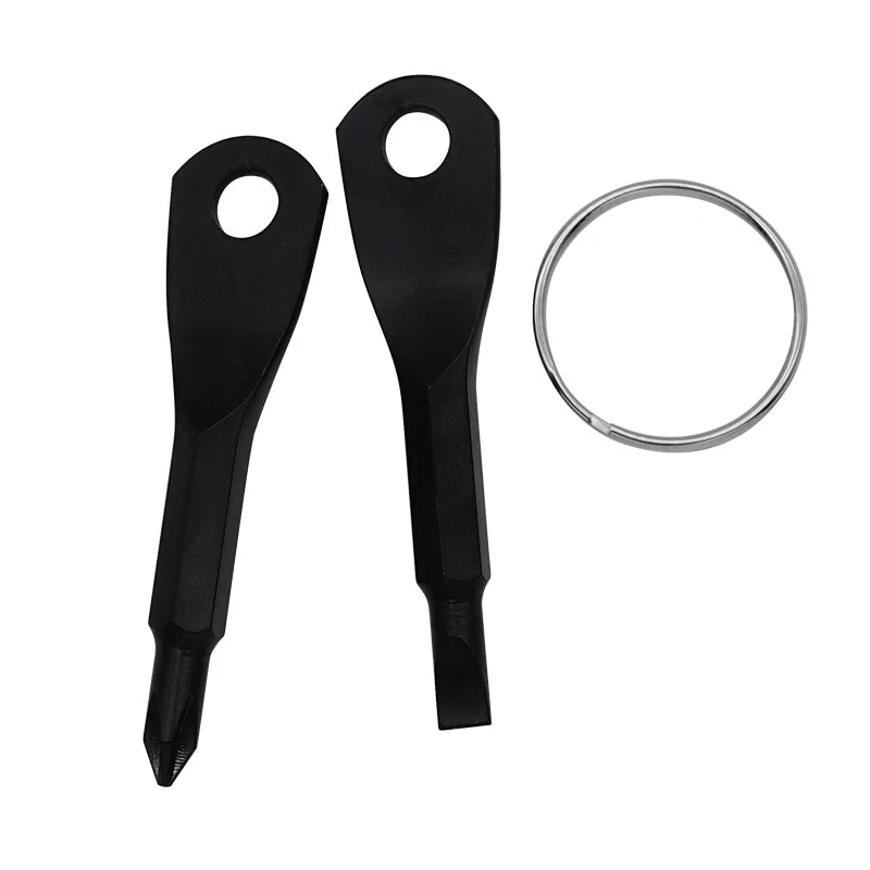 Portable Phillips Slotted Screwdriver Key Ring: Multi Mini Pocket Repair Tool Gadget
