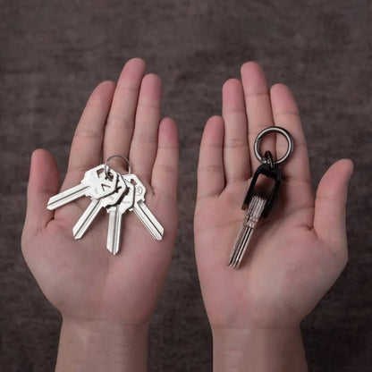 EDC Mini Key Organizer – Aluminum & Carbon Fiber Keychain Holder for Car Key Fob & Keys