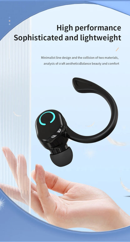 VAORLO Bluetooth 5.2 Ear-Hook Headphones – Mini HIFI Bass Wireless Earphones with Mic for Sports & Gaming