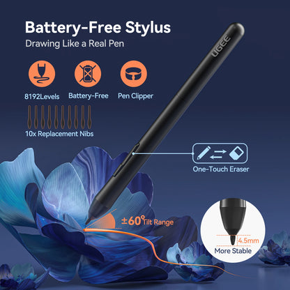 UGEE S640 6-Inch Graphic Drawing Tablet – Digital Pen Pad with 8192 Stylus for Windows, Mac, Android, Laptop