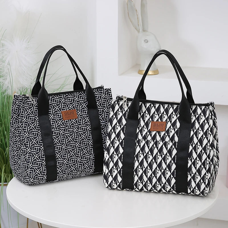 Insulated Commuter Lunch Bag with Storage Pouch — Portable Handbag for Office, Thermal Food Carrier with Meal Box Included