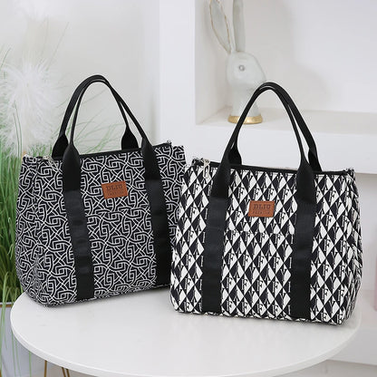 Insulated Commuter Lunch Bag with Storage Pouch — Portable Handbag for Office, Thermal Food Carrier with Meal Box Included