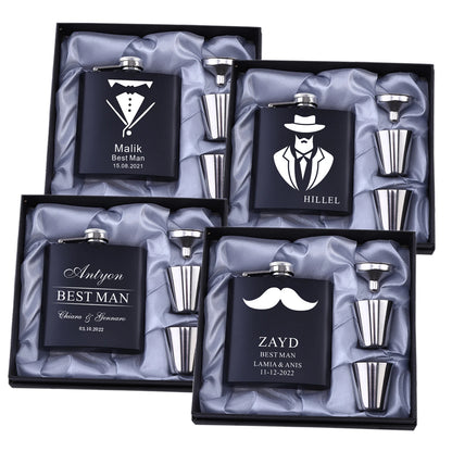 Personalized 6oz Stainless Steel Hip Flask – Engraved Christmas, Birthday, Valentine's Day Gift, Custom Logo for Wedding Favors   2/2
