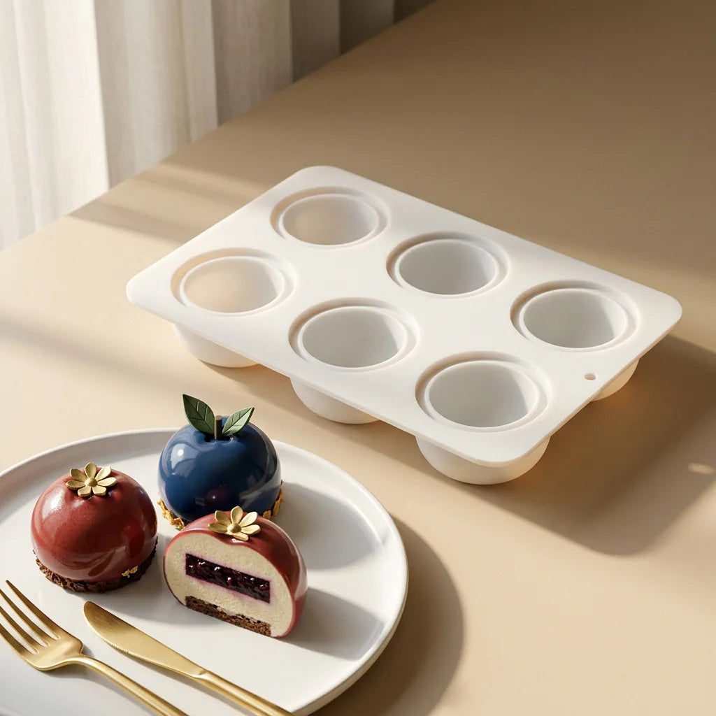 Blueberry Mousse Cake Silicone Mold – 1/6-Cavity Fruit-Shaped Baking Mold for Chocolate, Pudding, and Desserts