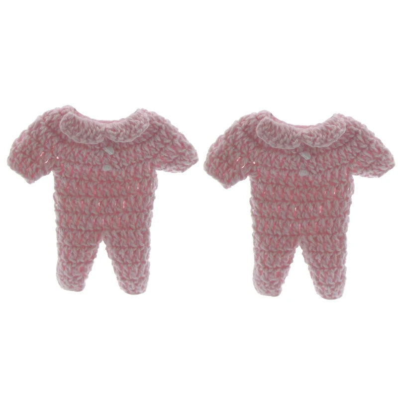 12-Piece Handmade Mini Crochet Baby Clothes – 7.6cm Favors & Decorations for Baby Shower, Baptism, Craft Party