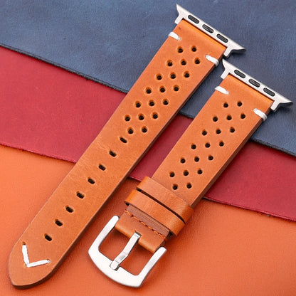 Genuine Leather Apple Watch Strap – Compatible with Series 7, 6, 5, 4, SE (40mm–49mm) for Men & Women