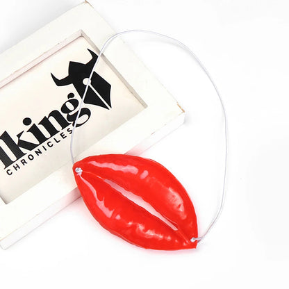 Red Lips Big Mouth Latex Mask – Funny Halloween, Horror & Party Trick Props for Wedding & Jokes