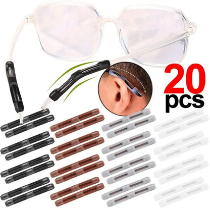10/20pcs Anti-Slip Silicone Glasses Sleeve – Ear Hook & Frame Brackets for Secure Fit