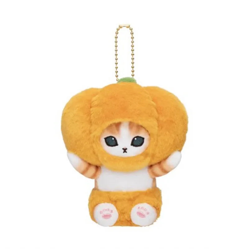Yoyo Japanese Style Mofusand Plushie Shark Cat Keychain — Cute Fruit & Vegetable Soft Pendant Gift for Girls