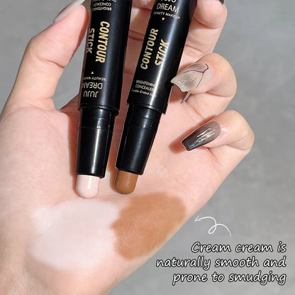 Dual-Ended Contour & Concealer Stick – Long-Lasting Foundation for Dark Circles & Facial Contouring