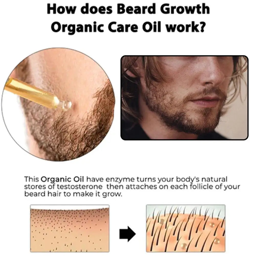 30ml Men’s Beard Growth Oil Serum – Nourishing Beard Care Treatment for Softening, Strengthening, Thickening & Styling Facial Hair Grooming Oil