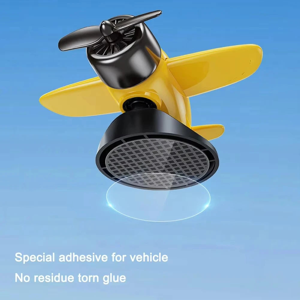 Solar-Powered Rotating Airplane Dashboard Ornament - 360° Spinning Car Interior Decoration