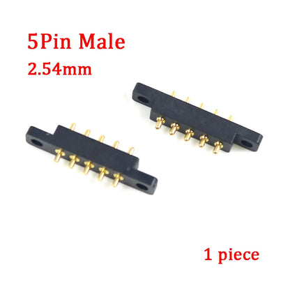 2A Magnetic Pogo Pin Connector - 2–5 Pin Spring-Loaded Male/Female DC Power Socket, 2.3/2.5/2.8mm Pitch