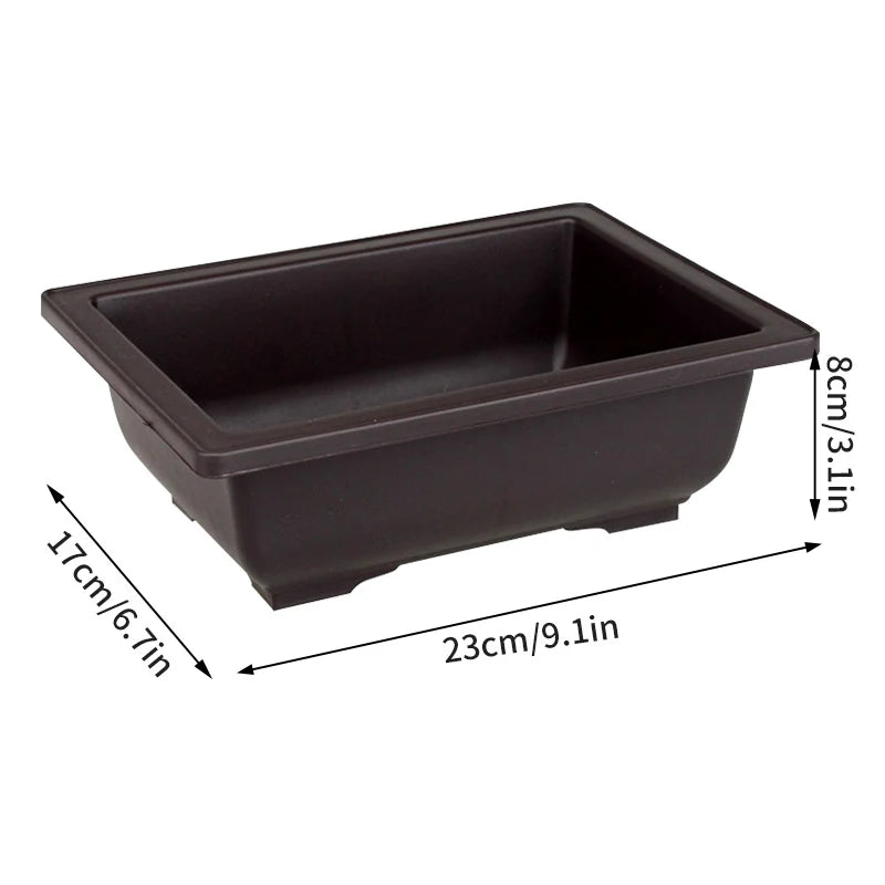 Purple Clay Succulent Plant Pots – Outdoor Garden Bonsai Planters, Rectangular & Square
