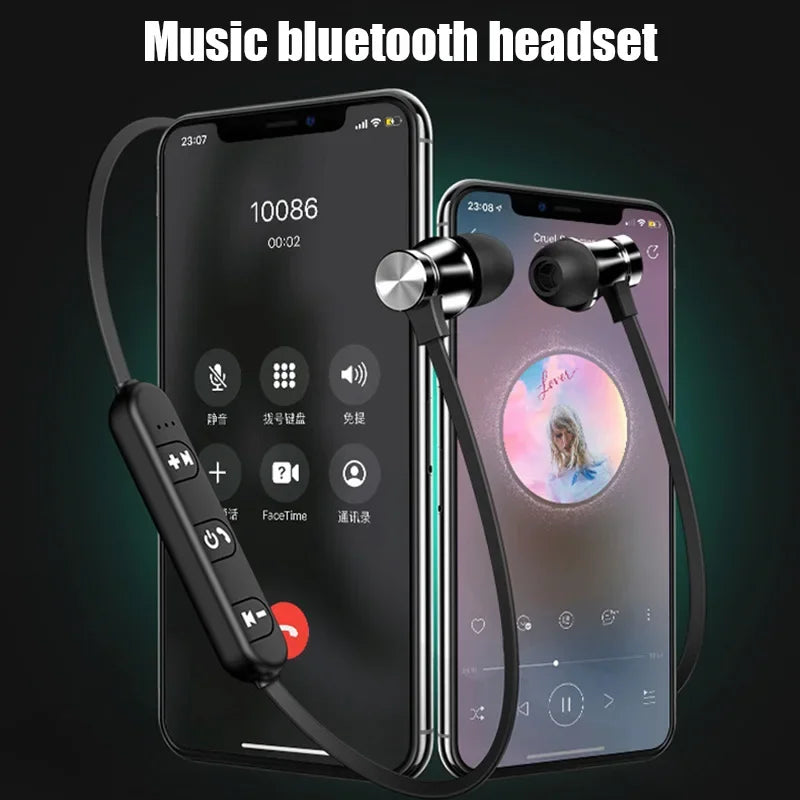 XT11 Wireless Sports Earphones – In-Ear Waterproof Neckband Bluetooth Headset with Mic