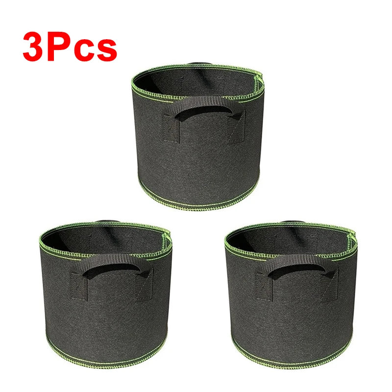 Vegetable/Flower Grow Bags – 1-5 Pcs, 1-12 Gallons Non-Woven Aeration Fabric Pots with Handles