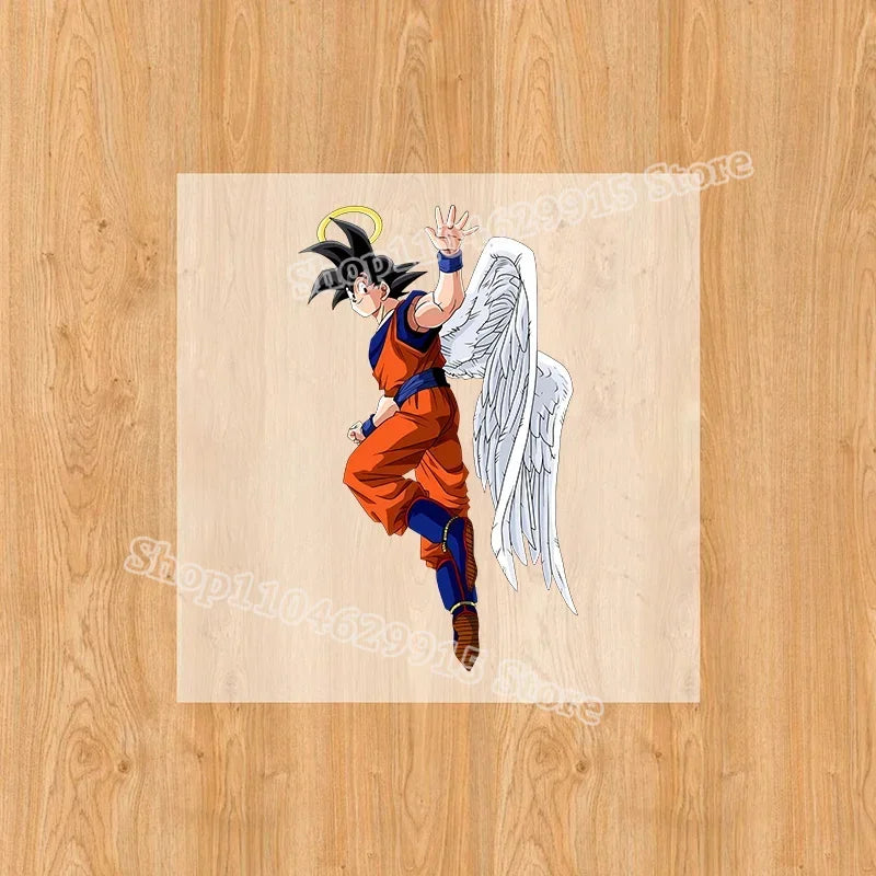Dragon Ball Goku Heat Transfer Sticker – DIY Anime Iron-On Patch for T-Shirts & Sweatshirts