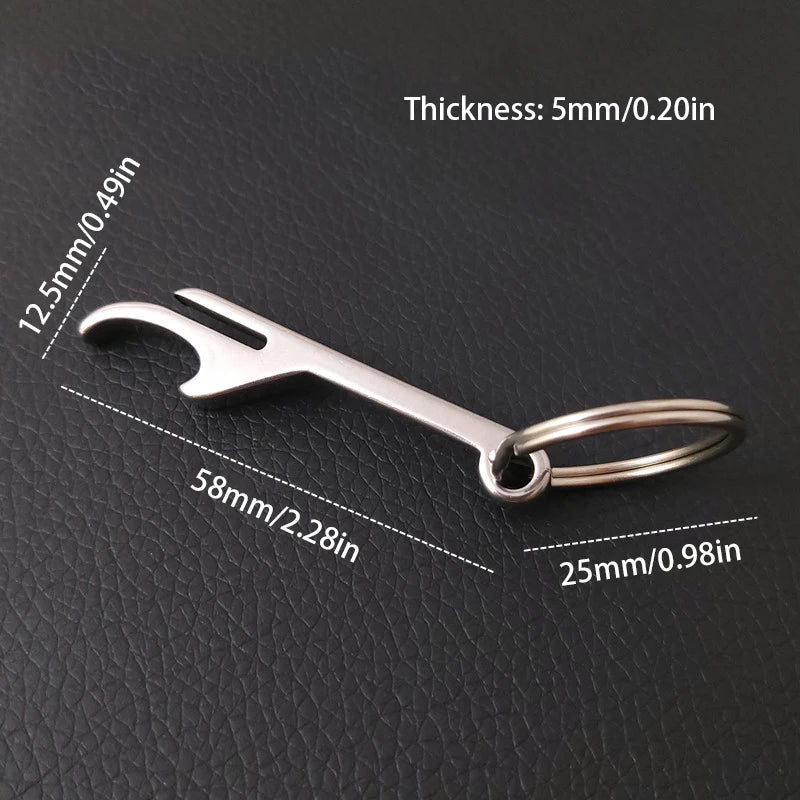 Portable Stainless Steel Beer Bottle Opener Keychain – Mini Metal Can Opener for Kitchen & Travel