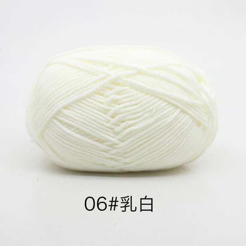 40-50g/Set 4ply Milk Cotton Knitting Yarn – Dyed Lanas for Crochet, Sweaters, Hats & Dolls, Affordable Craft Supplies