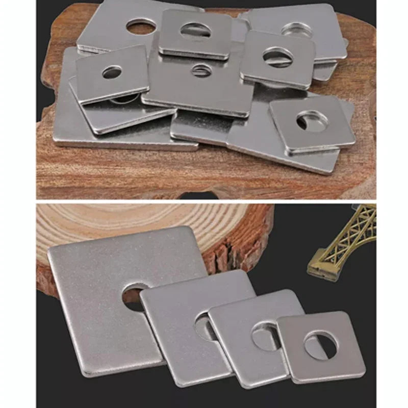 Square Flat Washer DIN436 — 304 Stainless Steel M3, M4, M5, M6, M8 High-Quality Washer Plates