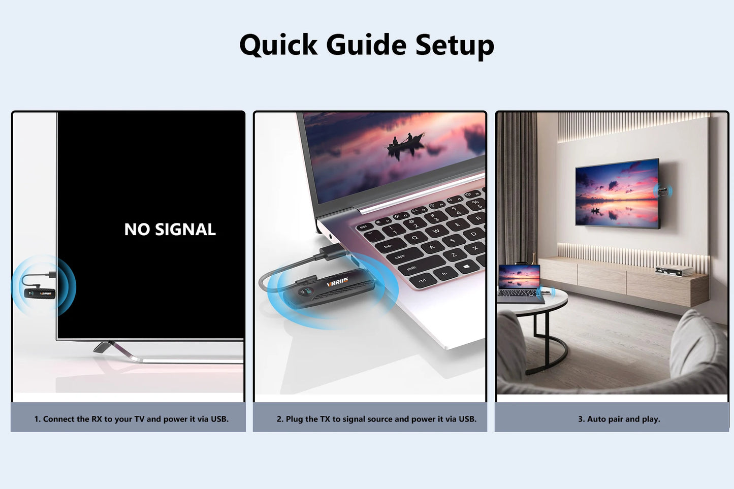 100M Wireless HDMI Video Transmitter & Receiver – Screen Mirror Adapter for Camera, PC to TV