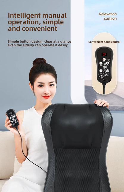 JAIYORL Electric Shiatsu Neck Massage Pillow – Deep Kneading Heat Cushion for Shoulder and Muscle Relaxation