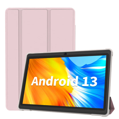Pritom 7″ Android 13 Tablet PC — Quad-Core, 4GB RAM, 32GB Storage, WiFi, Dual Camera, USB-C with Leather Case