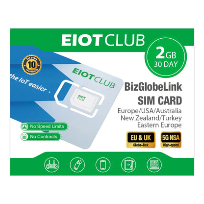 EIOTCLUB Global Travel SIM Card - International Data SIM for USA, Europe, Australia, New Zealand & Turkey