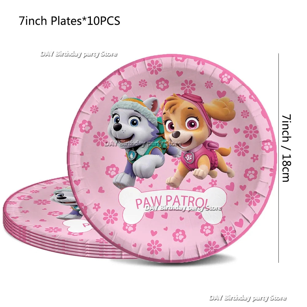 Paw Patrol Kids Birthday Party Supplies Set – Cups, Plates, Napkins, Gift Bags & Cake Toppers Decorations Kit