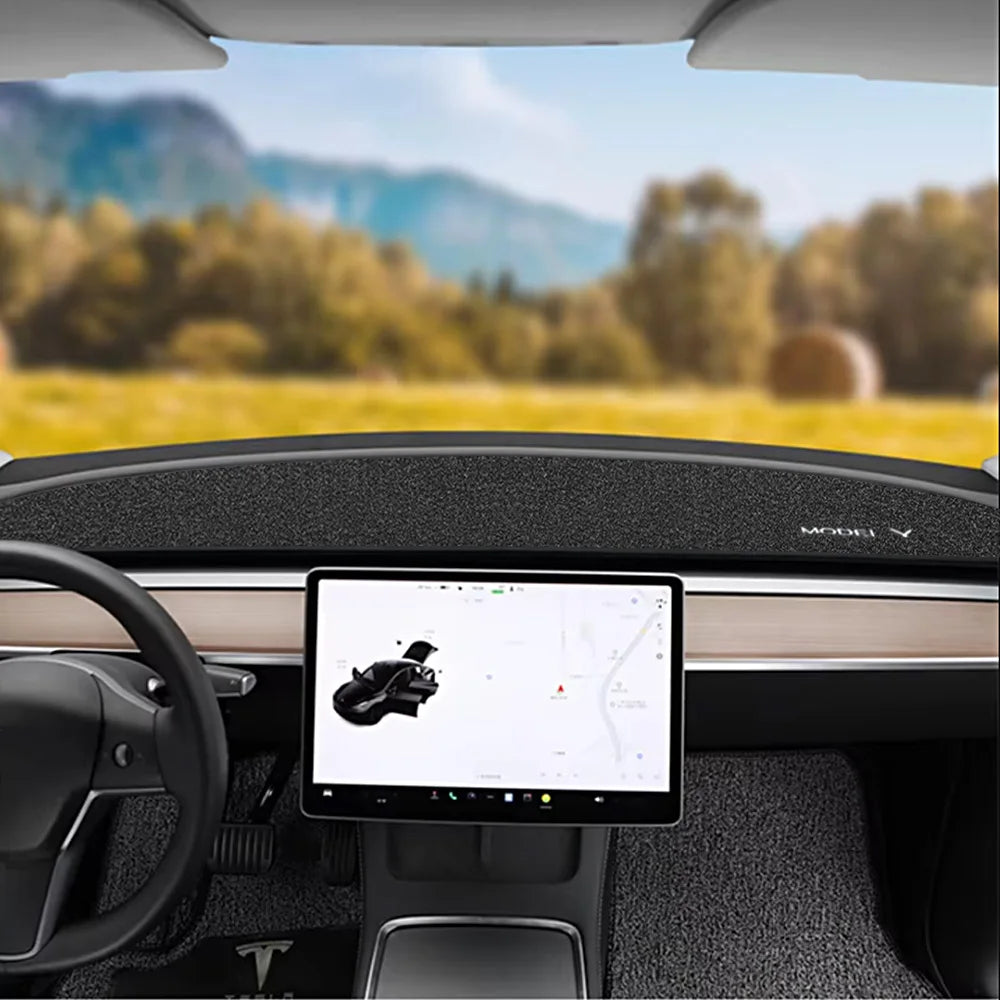 Tesla Model 3 2017–2023 & Model Y 2020–2024 Dashboard Cover - Anti-UV Dash Mat and Sunshade Protector Pad