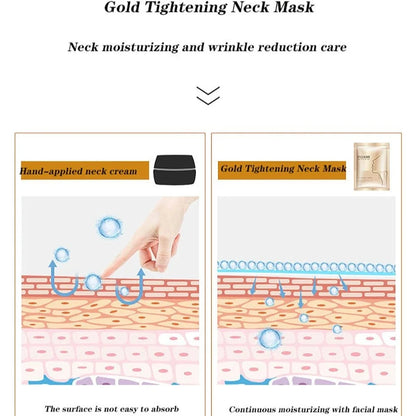 10Pcs Golden Neck Masks - Niacinamide Moisturizing Fine Line Care & Skin-Lifting Treatment