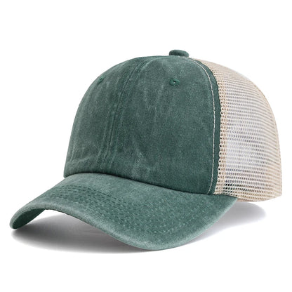Unisex Washed Cotton Trucker Hat - Multi Color Casual Baseball Cap for Men & Women