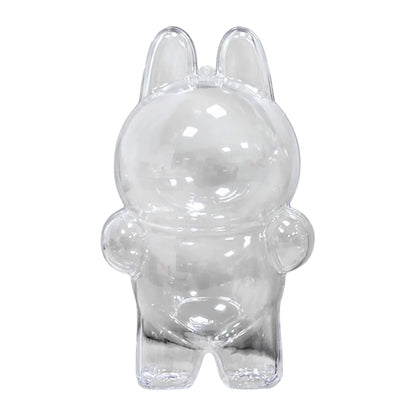 Labubu Transparent Protective Cover for Elf Doll - Cute Monster Toy Storage & Display Case for Party Plushies