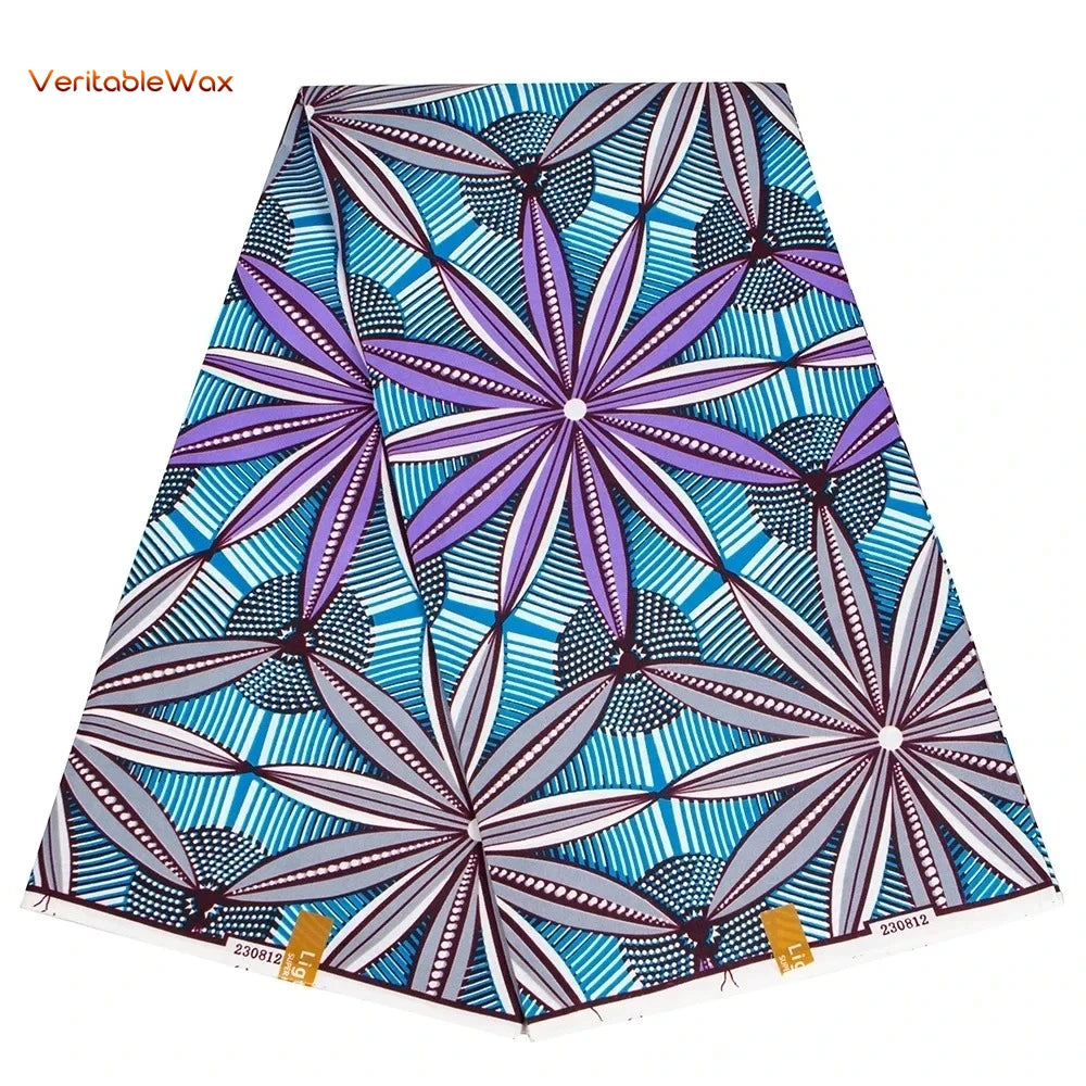 Ankara African Wax Print Fabric - Batik Pagne Polyester Material for DIY Sewing, Patchwork & Wedding Dress Craft
