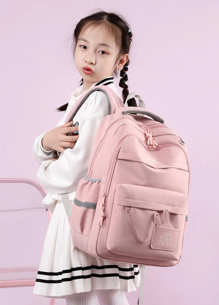 Girls’ School Backpack | Purple & Pink Large Capacity Bookbag for Kids, Primary Students Gift