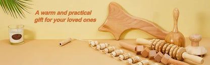 Wooden Lymphatic Drainage & Anti-Cellulite Massage Tools – Gua Sha for Body Shaping & Sore Muscle Relief