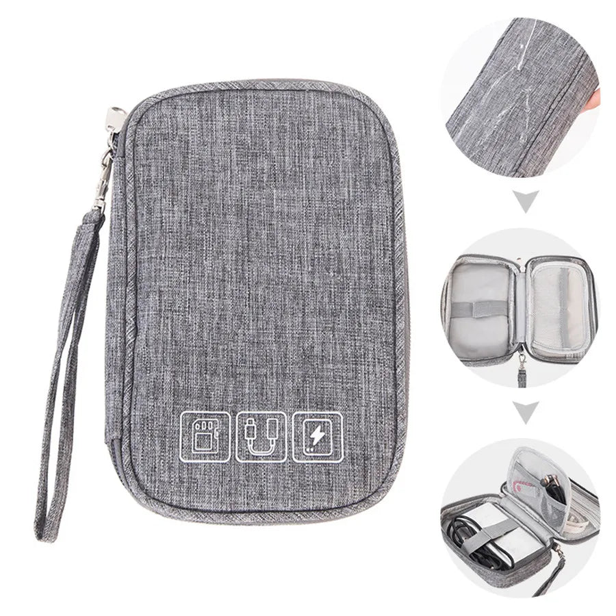 Portable Digital Storage Bag – Waterproof USB Cable Organizer Pouch for Electronics & Accessories