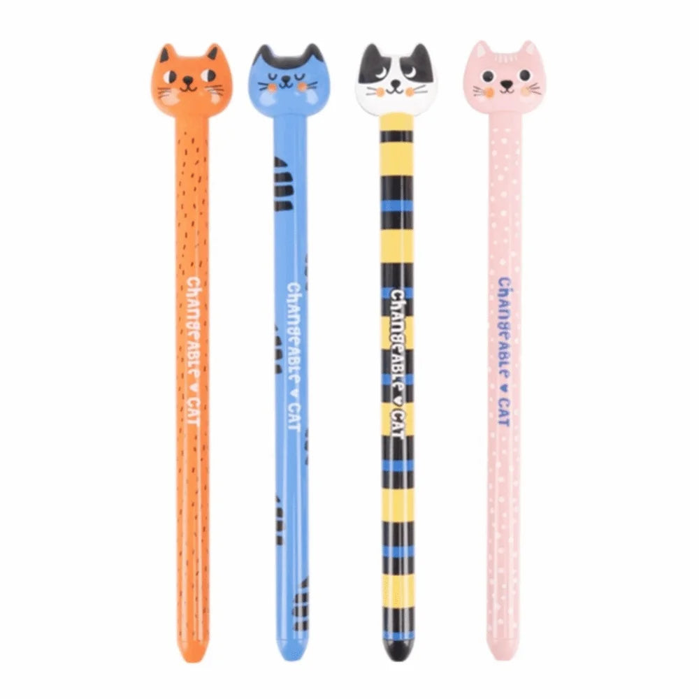 Cute Cat and Dog Gel Pens - 0.5mm Quick-Drying Retractable Pens for School, Office, and Gifts