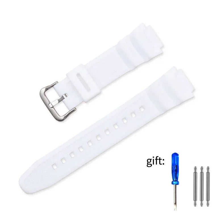 18mm Resin Silicone Watch Strap for Casio Watches - Replacement Rubber Band for W-218H, F-108, AE-1200, AE-1000 and AE-1300